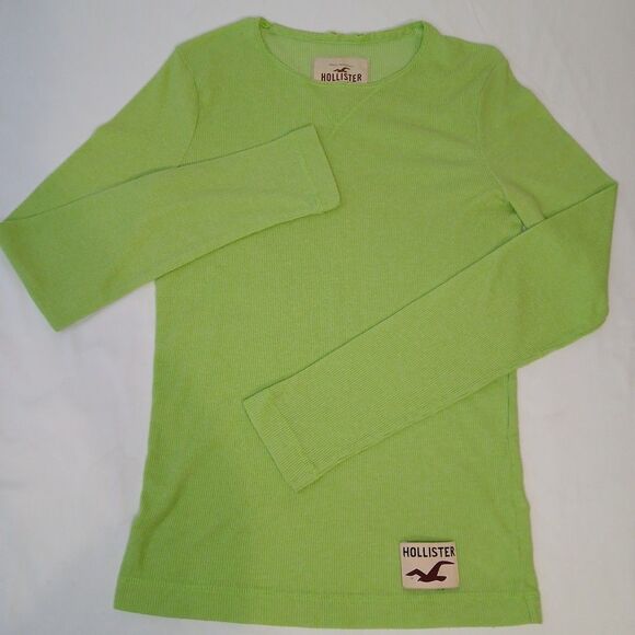 Y2K Hollister California Pacific Merchants Thermal Long Sleeve Top M Green - Picture 1 of 8